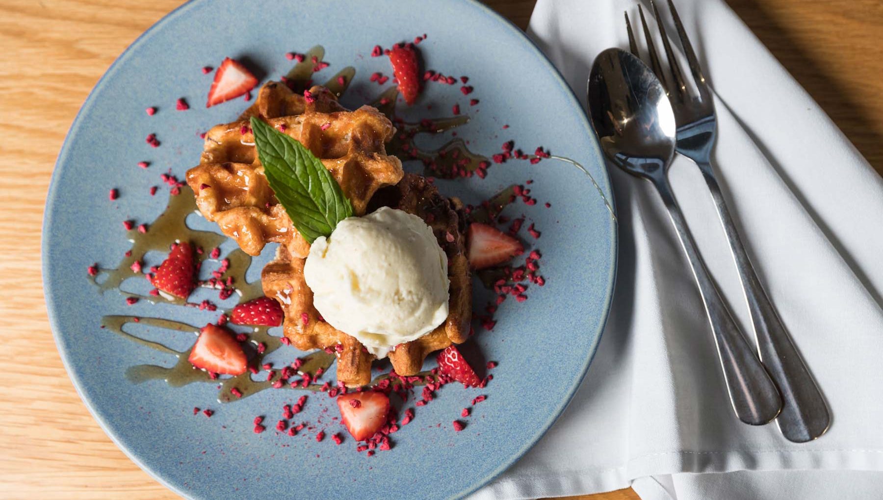 Eight74 Restaurant - Waffle Flatlay - Rydges Bankstown