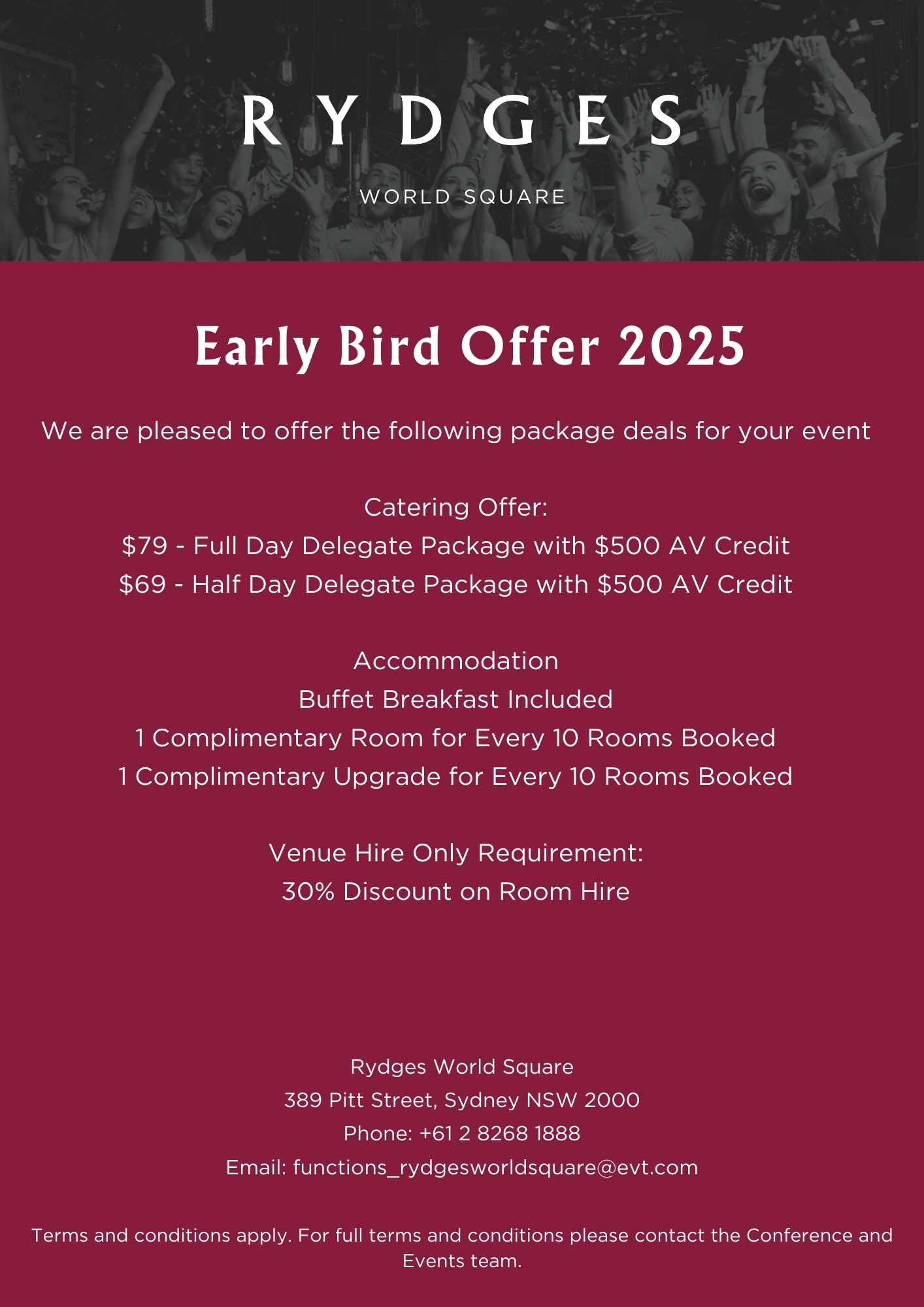 Early Bird Offer